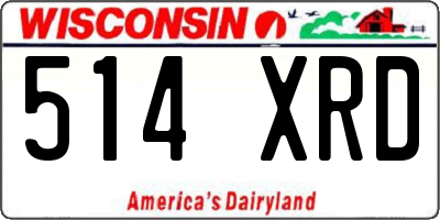 WI license plate 514XRD