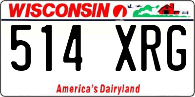 WI license plate 514XRG