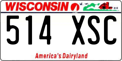 WI license plate 514XSC