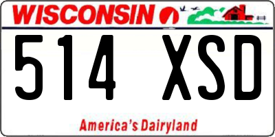 WI license plate 514XSD