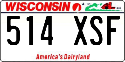 WI license plate 514XSF