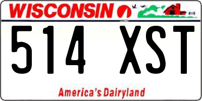 WI license plate 514XST