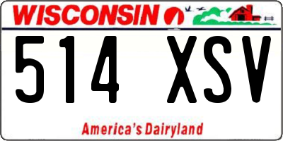 WI license plate 514XSV