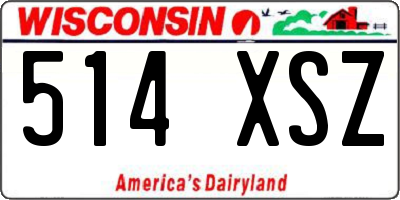 WI license plate 514XSZ