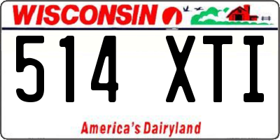 WI license plate 514XTI