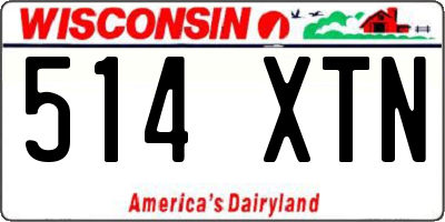 WI license plate 514XTN
