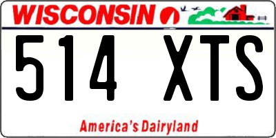 WI license plate 514XTS