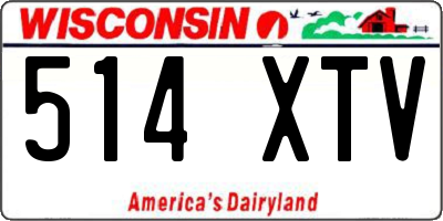 WI license plate 514XTV