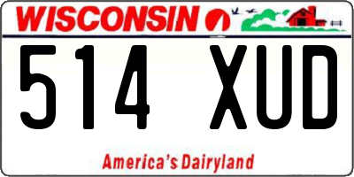 WI license plate 514XUD