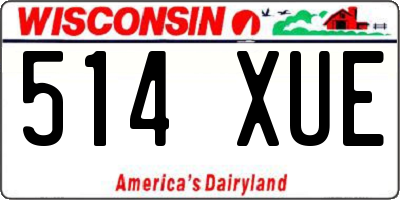 WI license plate 514XUE
