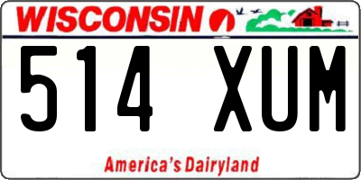 WI license plate 514XUM