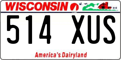 WI license plate 514XUS