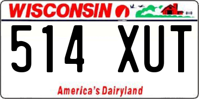 WI license plate 514XUT
