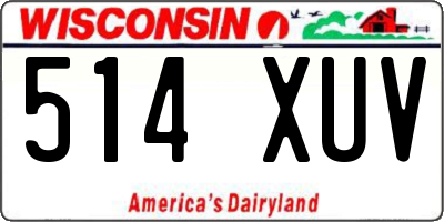WI license plate 514XUV