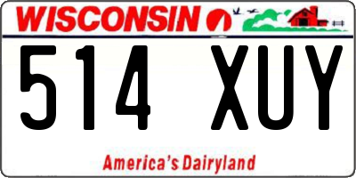 WI license plate 514XUY