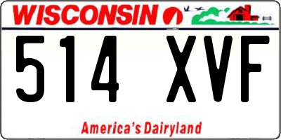 WI license plate 514XVF