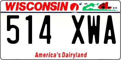WI license plate 514XWA
