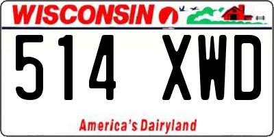 WI license plate 514XWD