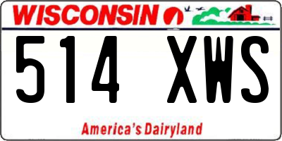 WI license plate 514XWS