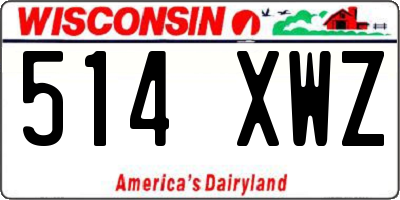 WI license plate 514XWZ