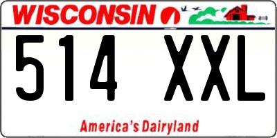 WI license plate 514XXL