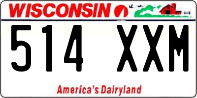 WI license plate 514XXM