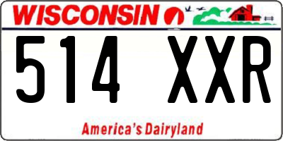 WI license plate 514XXR