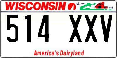 WI license plate 514XXV
