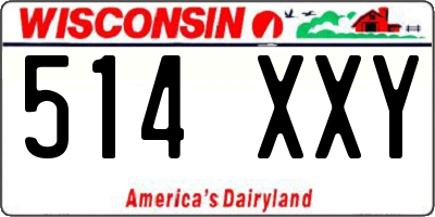 WI license plate 514XXY