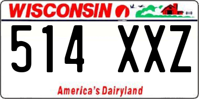 WI license plate 514XXZ