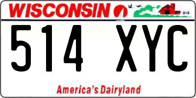 WI license plate 514XYC