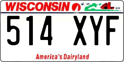 WI license plate 514XYF