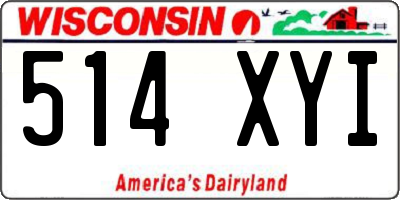 WI license plate 514XYI