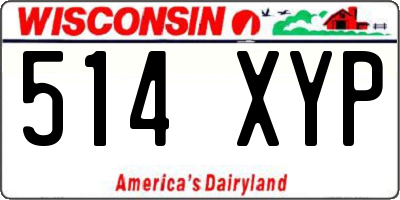WI license plate 514XYP