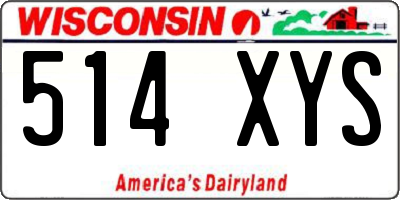WI license plate 514XYS