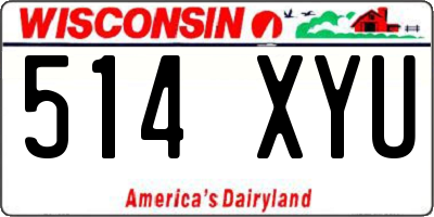 WI license plate 514XYU