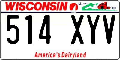 WI license plate 514XYV