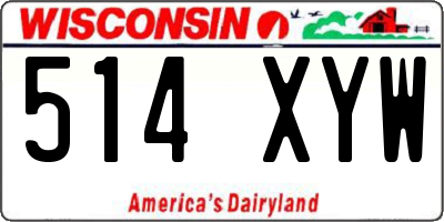 WI license plate 514XYW