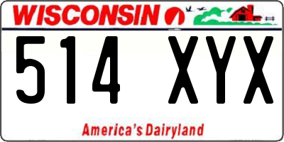 WI license plate 514XYX