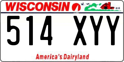 WI license plate 514XYY