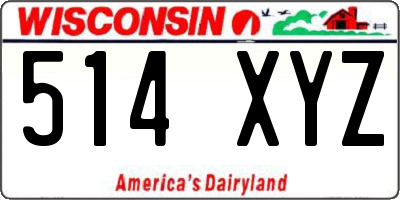 WI license plate 514XYZ