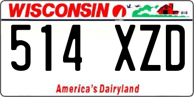 WI license plate 514XZD