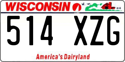 WI license plate 514XZG