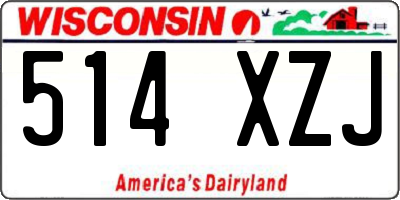 WI license plate 514XZJ