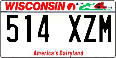 WI license plate 514XZM