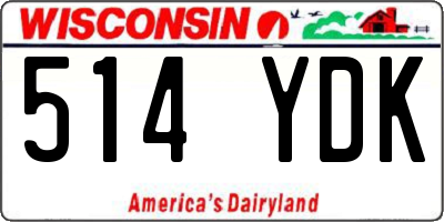 WI license plate 514YDK