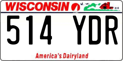 WI license plate 514YDR