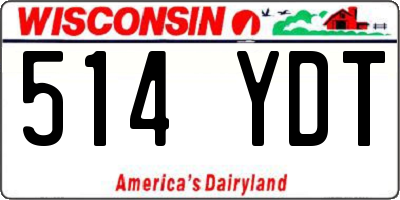 WI license plate 514YDT