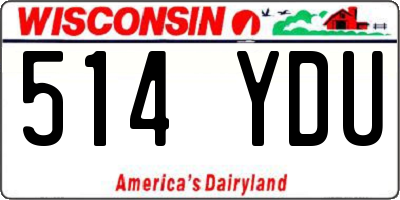 WI license plate 514YDU