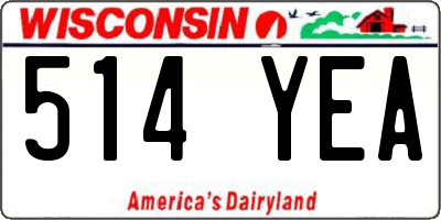 WI license plate 514YEA